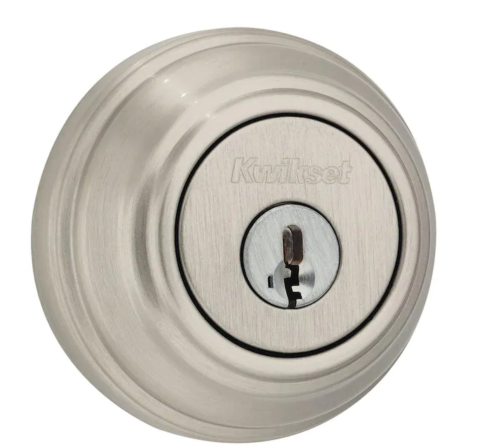 Kwikset Satin Nickel Double Cylinder Deadbolt featuring SmartKey Security