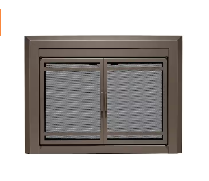 Large Kendall Oil Rubbed Bronze Cabinet-style Fireplace Doors with Smoke Tempered Glass