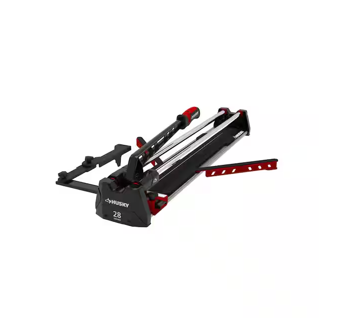 Husky 28 in. Tile Cutter with Tungsten Carbide Blade and Adjustable Gauge