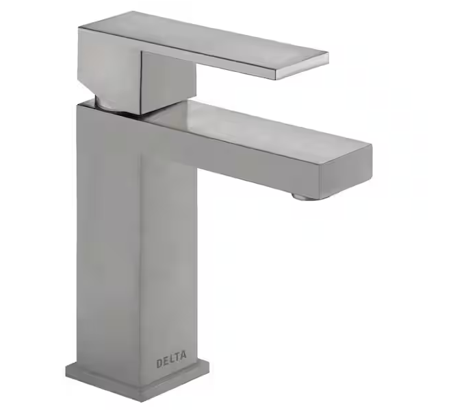 Modern Single Hole Single-Handle Bathroom Faucet in Stainless