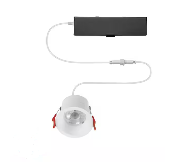 Commercial Electric 4 in. White Interchangeable Trim LED Integrated Trimless Recessed Lighting Kit