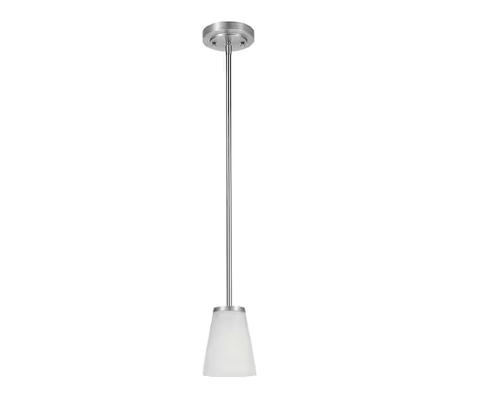 Helena 4.7 in 1-Light Brushed Nickel Mini Pendant with Frosted Glass Shades