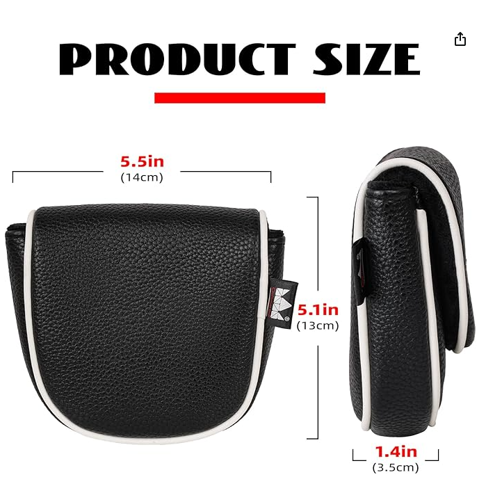 Craftsman Golf Black Mallet Putter Headcover Head Cover Protector Case for DF3 (White)