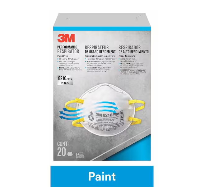 3M 8210 Plus N95 Performance Paint Prep Disposable Respirator (20-Pack)
