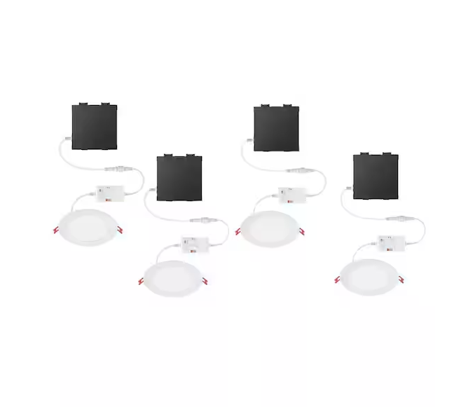 CE Elite Series 6 in. LED DuoBright, 3-Level Lumen Select, Ultraslim Canless Recessed Light, Adjustable CCT (4-Pack)