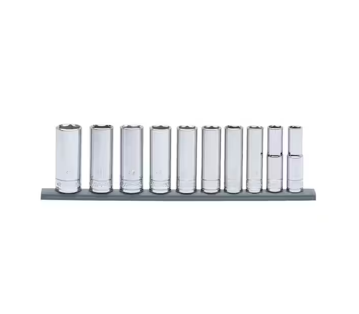 3/8 in. Drive Deep Metric Socket Set (10-Piece)