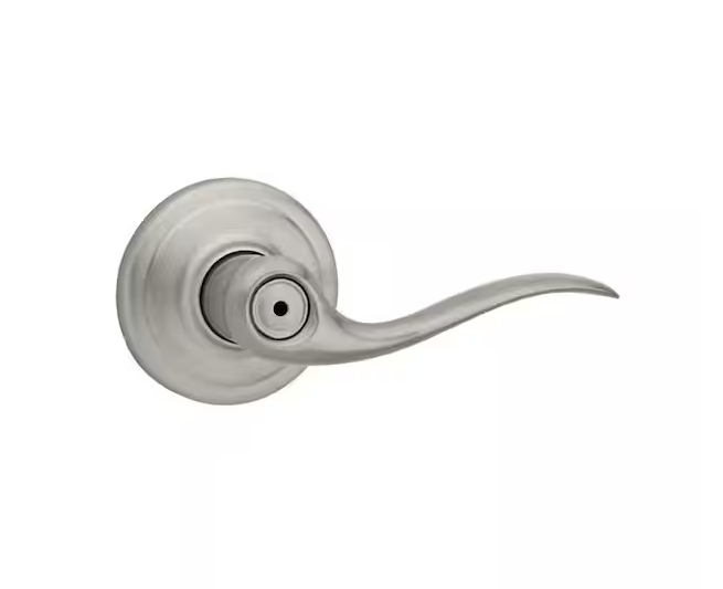 Tustin Satin Nickel Bed/Bath Door Handle with Microban Antimicrobial Technology