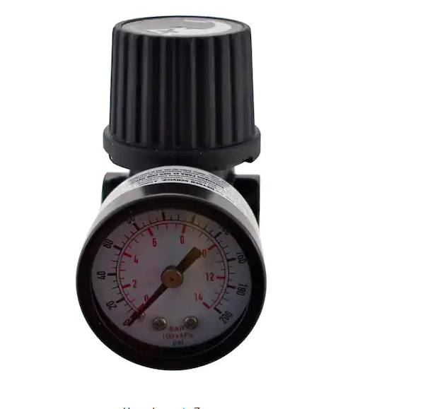 1/4 in. Black Air-Compressor Regulator with Gauge