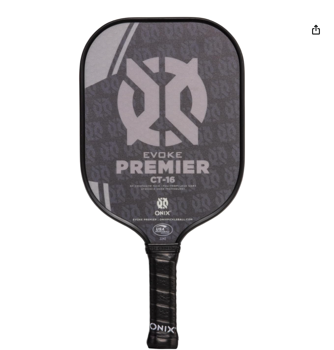 ONIX Evoke Premier CT-16 Premier Pickleball Paddle Polypropylene Honeycomb Core