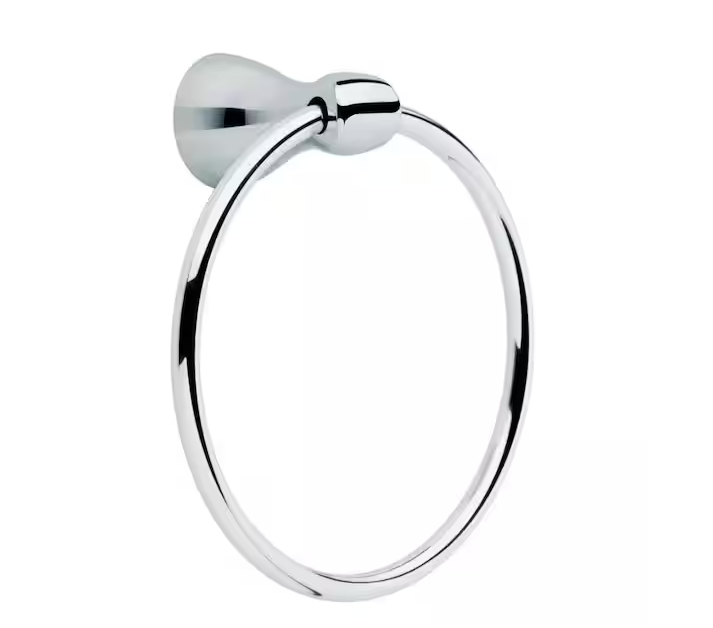 Delta Foundations Wall Mount Round Closed Towel Ring Bath Hardware Accessory in Polished Chrome