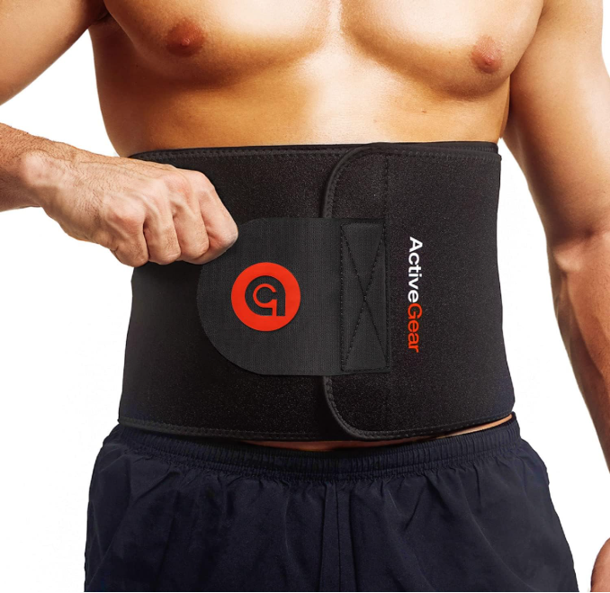 ActiveGear Premium Waist Trimmer & Trainer Belt for Men and Women, Red/Black