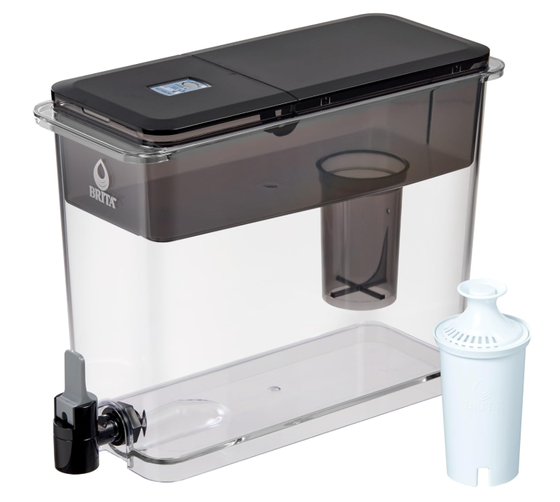 Brita UltraMax Large Water Dispenser with 1 BritaPlus Filter, 27 Cup, Black
