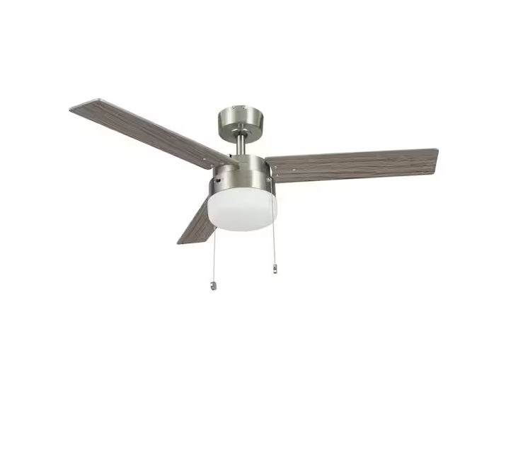 Montgomery II 44 in. Indoor Brushed Nickel Ceiling Fan with Light Kit