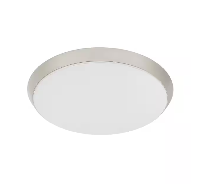 15 in. Brushed Nickel Integrated LED Dimmable Selectable CCT Flush Mount Indoor