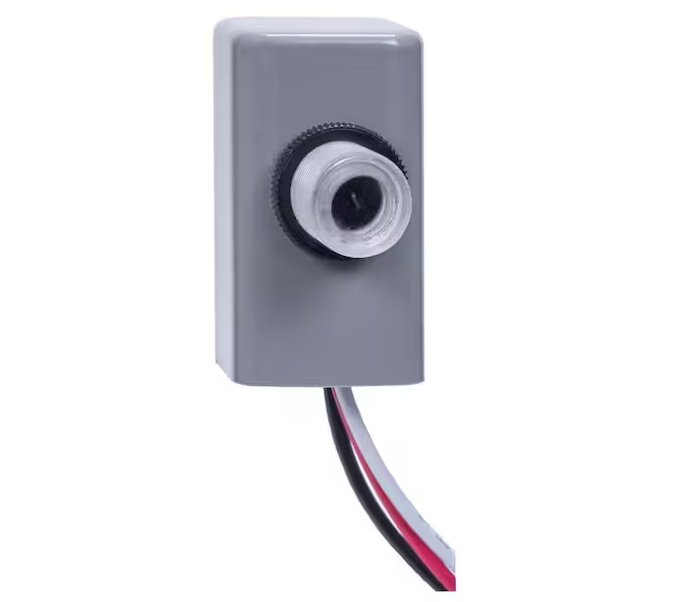 Intermatic NIGHTFOX 1,000-Watt LED/Incandescent Button Electronic Photocontrol, Gray