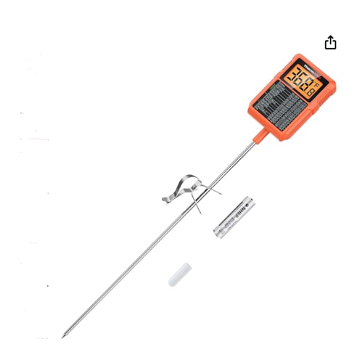 ThermoPro TP510 Waterproof Digital Candy Thermometer with Pot Clip, 10 Long Probe Instant Read Food Cooking Meat Thermometer for Grilling Smoker BBQ Deep Fry Oil Thermometer"