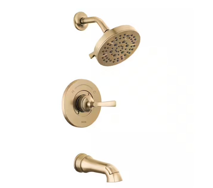 Delta Faryn Gold Single-Handle 5-Spray Tub and Shower Faucet in Champagne Bronze (Valve Included)