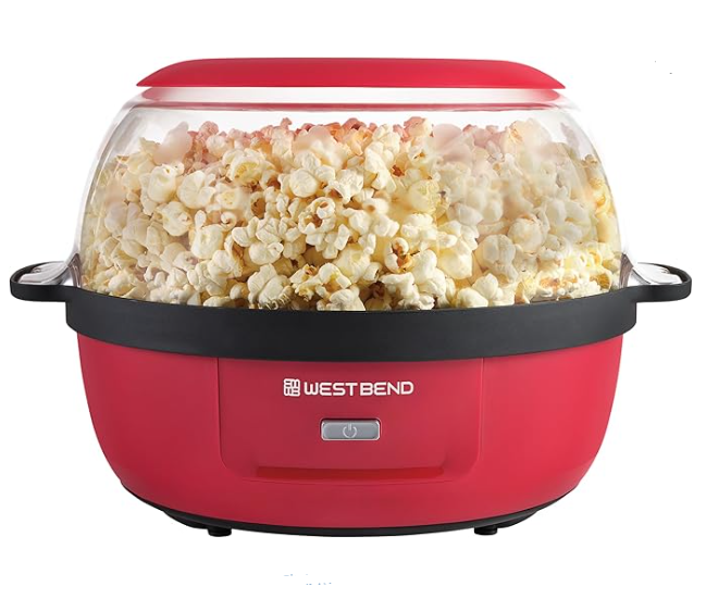 West Bend Stir Crazy Hot Oil Popcorn Popper, 6-Qt., Red