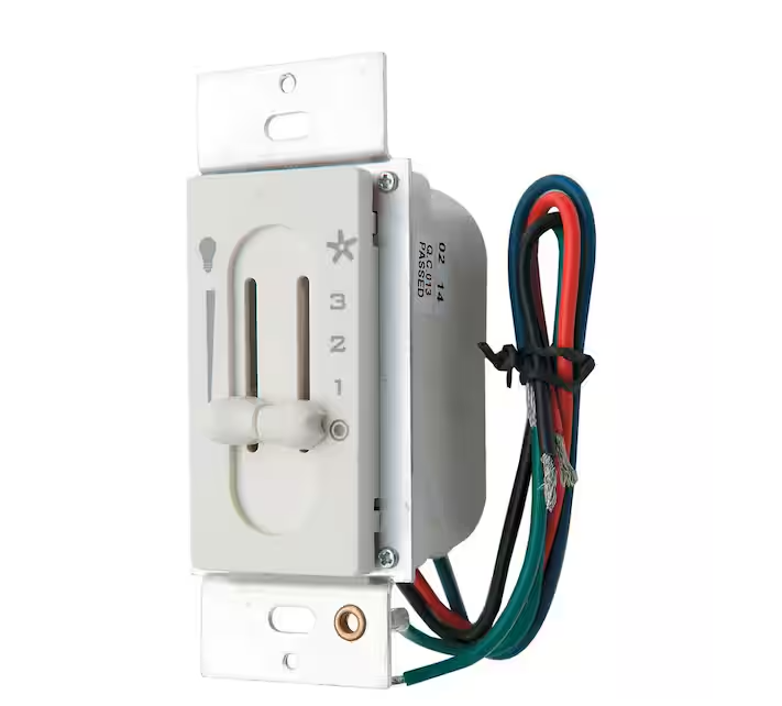 All-Fan 3-Speed Fan/Light Dual-Slide Ceiling Fan Switch Off White