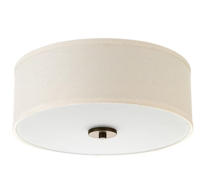 Progress Lighting Inspire Collection 13 in. 2-Light Antique Bronze Kitchen Transitional Ceiling Light Drum Flush Mount