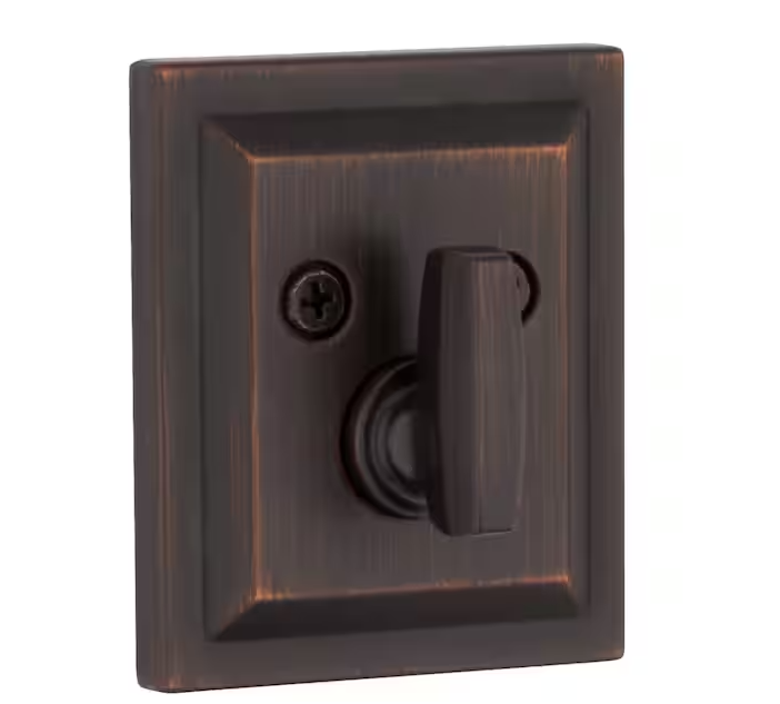 Baldwin Square Venetian Bronze Low Profile Single Cylinder Deadbolt Featuring SmartKey Security