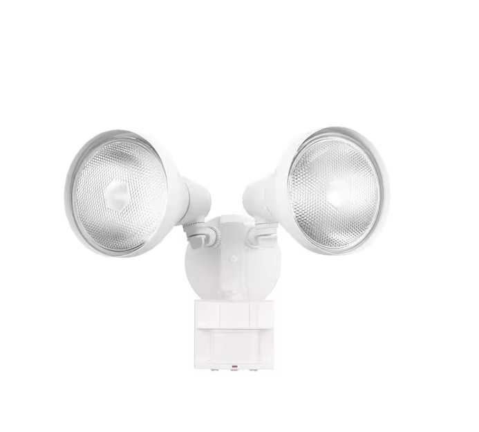Defiant PAR 180-Degree White Motion Activated Wired Outdoor 2-Head Dusk-to-Dawn Security Flood Light