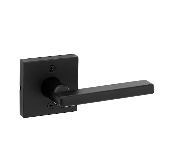 Halifax Square Matte Black Half-Dummy Door Lever