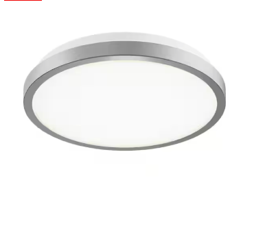 Europa 10in Light Silver Selectable CCT LED Flush Mount Ceiling Light With Remote Included 2 Pack