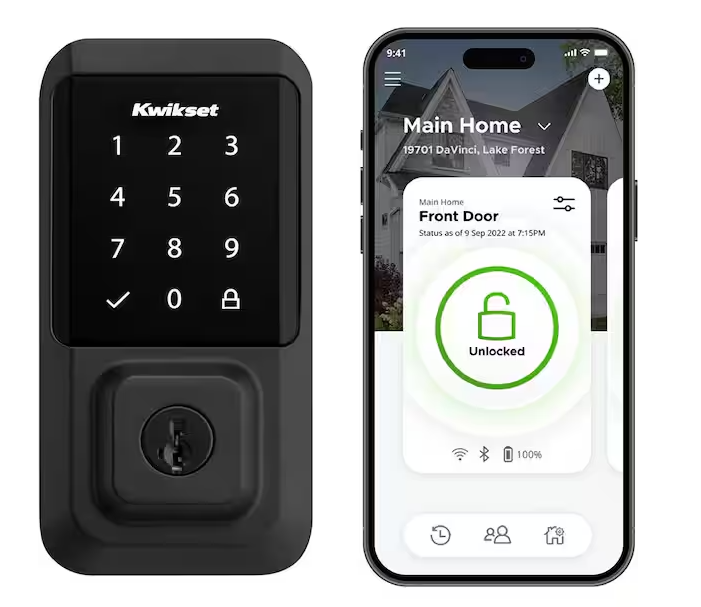 HALO Matte Black Touchscreen WiFi Keypad Electronic Single-Cylinder Smart Lock Deadbolt featuring SmartKey Security