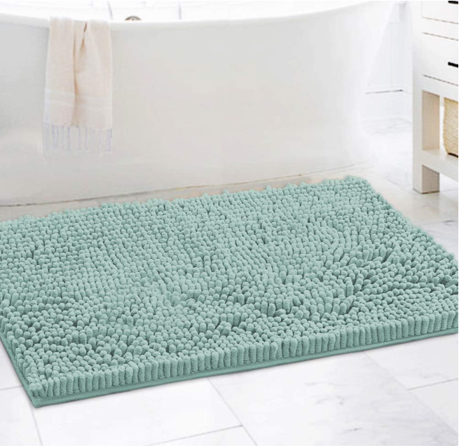 Bathroom Rugs Non Slip Luxury Chenille Bathroom Rug Mat 24x36, Aqua