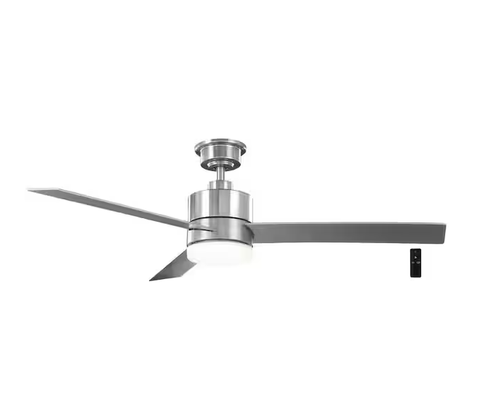 Madison 52 in. Indoor Brushed Nickel Ceiling Fan with Adjustable White Integrated LED with Remote Included
