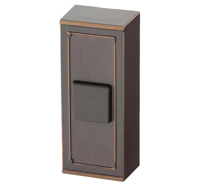 Defiant Wireless Battery Operated Doorbell Push Button, Mediterranean Bronze