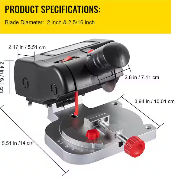 Mini Miter Cut-off Chop Saw, Two 2-5/16\ in.