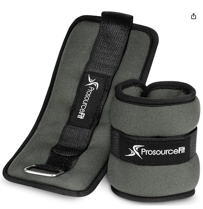 ProsourceFit Ankle / Wrist and Arm / Leg Weights Set of 2, Adjustable Strap 2lb