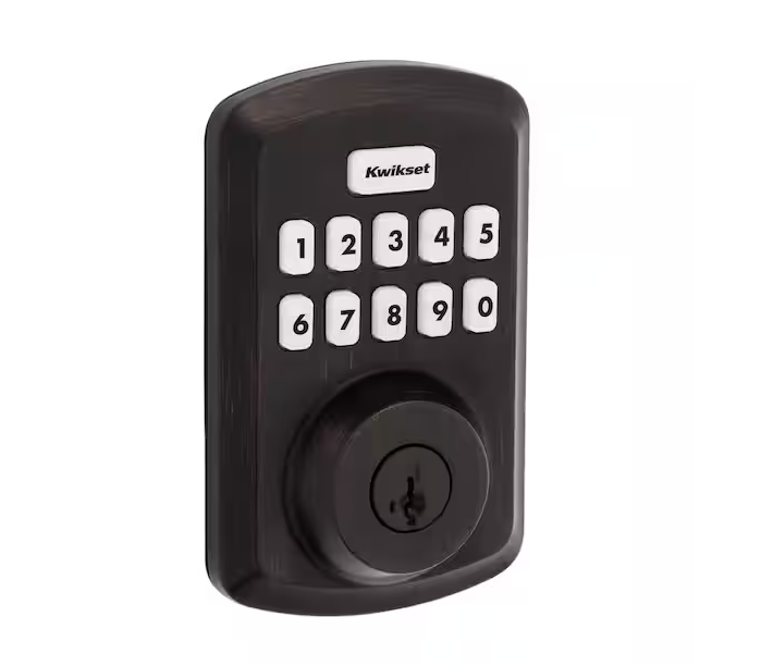 Powerbolt 250 10-Button Keypad Venetian Bronze Transitional Electronic Deadbolt Door Lock