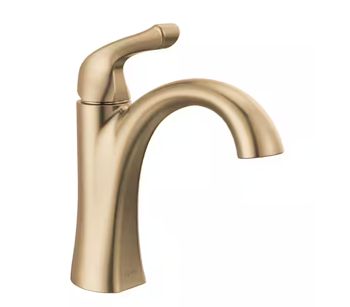 Gold Single Hole Single-Handle Bath Faucet in Champagne Bronze
