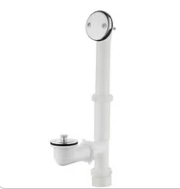 Everbilt Twist and Close 1-1/2 in. White Poly Pipe Bath Waste and Overflow Drain in Chrome