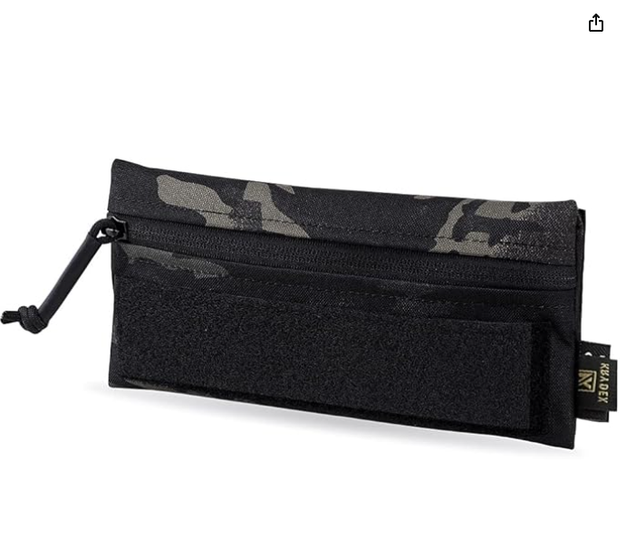 KRYDEX Admin Pouch with Loop Panel for Tactical Vest Chest Rig (MCBK)