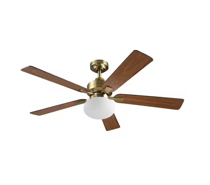 Globe Electric Victoria 52 in. Indoor Brass Ceiling Fan Integrated LED with Light Kit and Remote Control