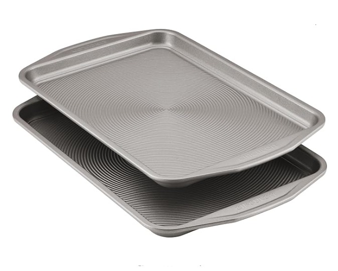 Circulon Total Bakeware Set Nonstick Cookie Baking Sheets, 2 Piece, Gray