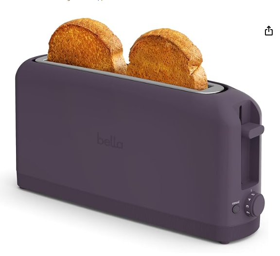 bella 2 Slice Slim Toaster, 6 Setting Shade Control 900 Watt, Plum