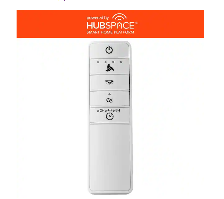 Hampton Bay Universal Smart Wi-Fi 4-Speed Ceiling Fan White Remote Control - For Use Only With AC Motor Fans Powered by Hubspace