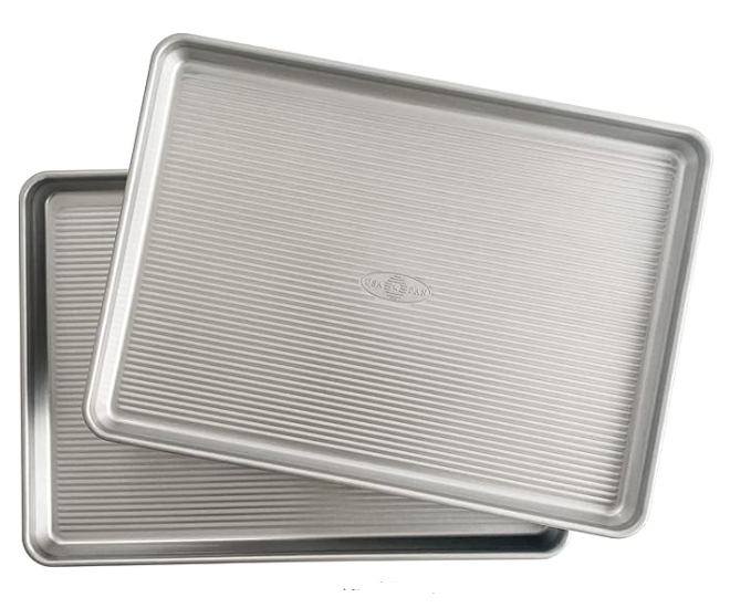 USA Pan Bakeware Half Sheet Pan, Set of 2 Baking Sheets, Aluminized Steel
