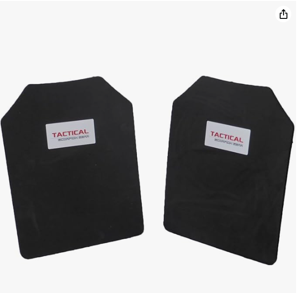 10mm Paintball Airsoft Pair 11 x 14 Shooter's Cut Protective Vest Trauma Pad Plates