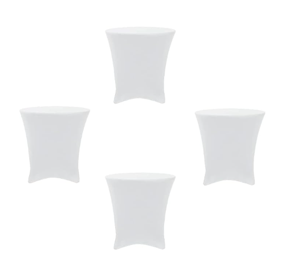 30x30 inch Lowboy Cocktail Round Stretch Spandex Table Cover, 4pk