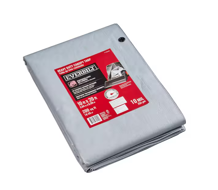 10 ft. x 20 ft. Silver Heavy Duty Canopy Tarp