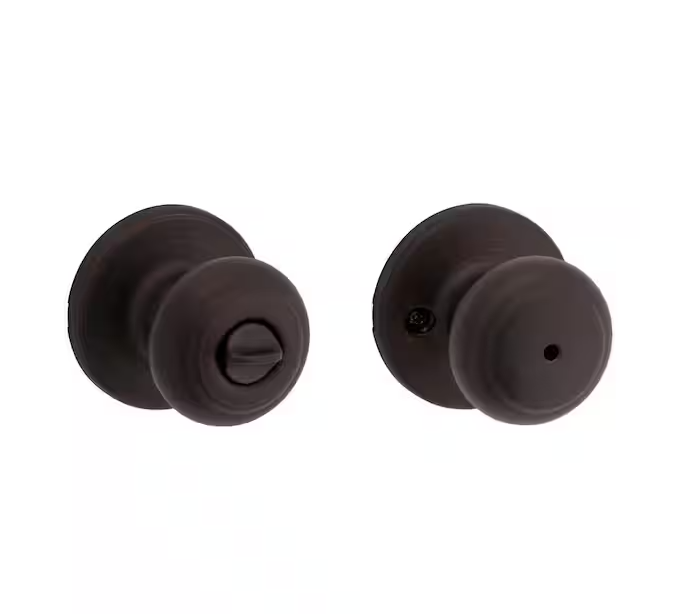 Cove Venetian Bronze Privacy Door Knob with Lock for Bedroom or Bathroom featuring Microban Technology