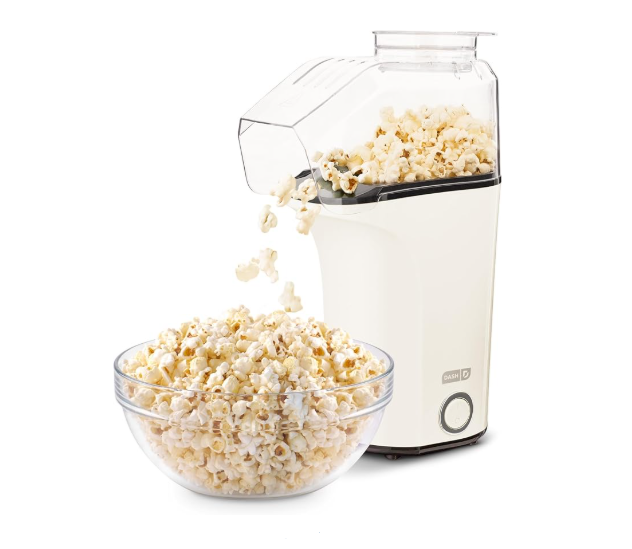 DASH Hot Air Popcorn Popper Maker with Measuring Cup 16 Cups - White