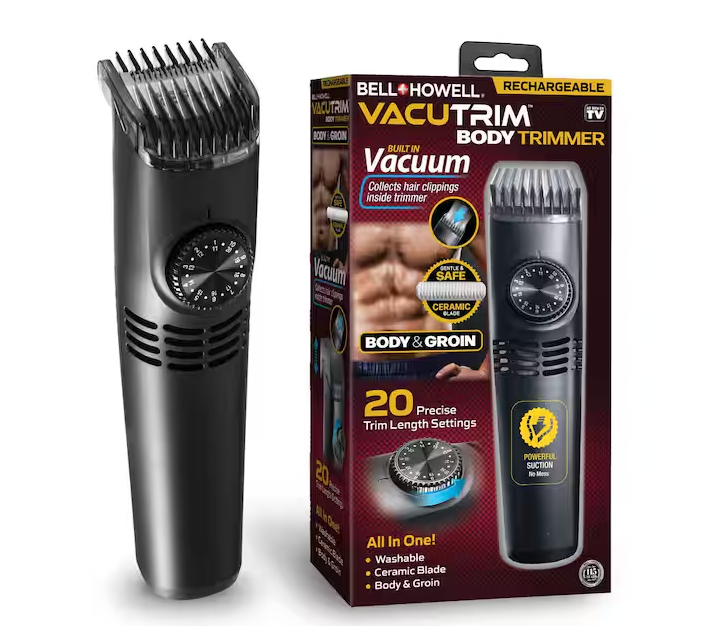VacuTrim Body Trimmer Powerful Vacuum Hair Suction Rechargeable Professional Shaver and Trimmer Electric Razor