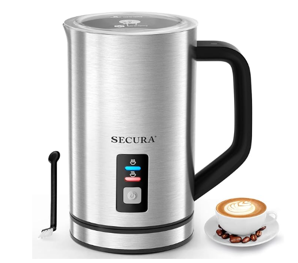 Secura Milk Frother, Stainless Steel, 8.4oz/250ml Automatic Hot/Cold Foam Maker